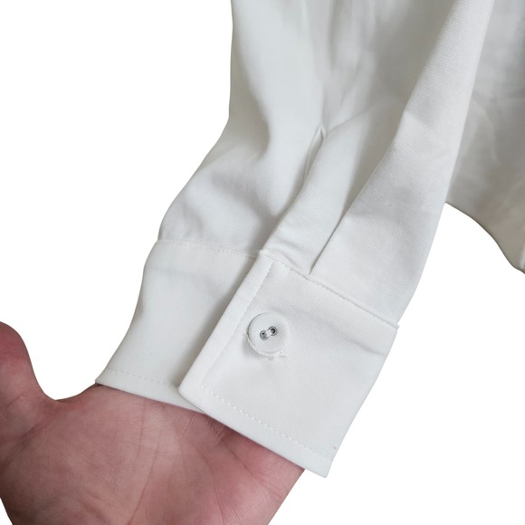 NEW OGL MOVE Size L White Button Down Bustier Shirt Long Sleeve Womens - Picture 9 of 15